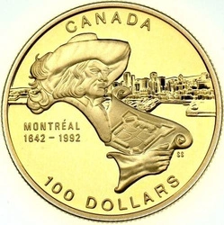 350th anniversary of Montreal 1/4 uncji Złota 1992 Proof