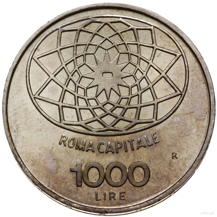 Włochy: Rzym Jako Stolica - 100. Rocznica 1000 lirów 1970