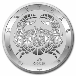 Tokelau: Zodiac Series - Rak 1 uncja Srebra 2021