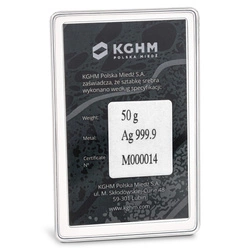 Sztabka KGHM 50 gramów Srebra