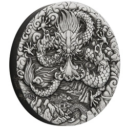 Perth Mint: Lunar III - Rok Smoka 2 uncje Srebra 2024 Antiqued Coin