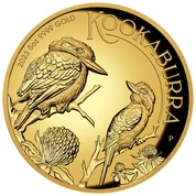 Kookaburra 5 uncji Złota 2023 Proof High Relief