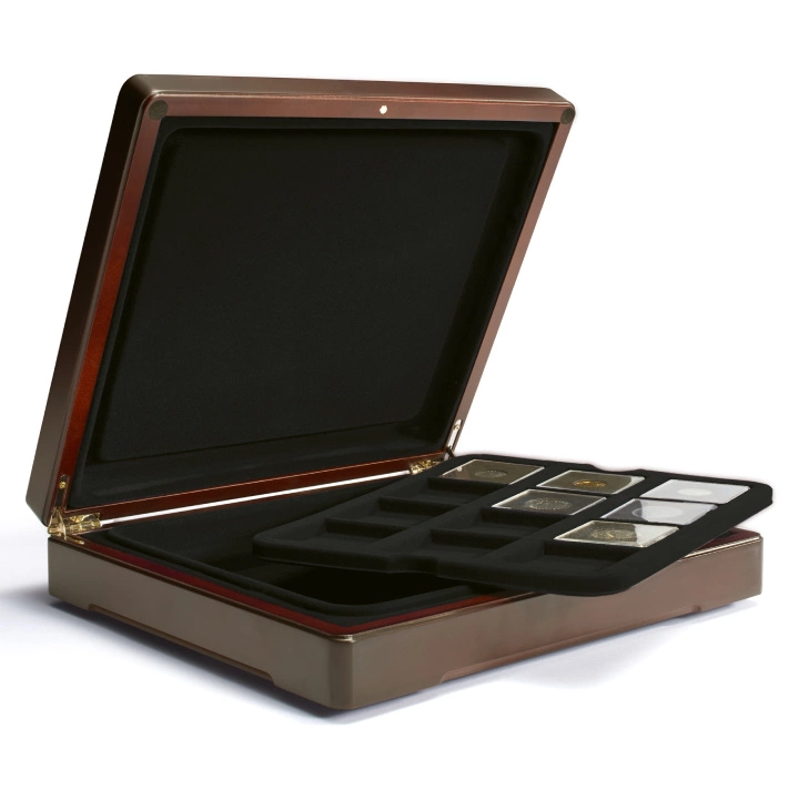 Leuchtturm - Paleta Mazzola na monety Quadrum 12 przedziałów (czarna)