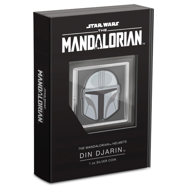 Niue: Star Wars The Mandalorian Helmet - Din Djarin kolorowany 1 uncja Srebra 2023 Proof