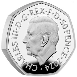 200 Years of the RNLI 2024 kolorowany 50p Srebro 2024 Proof Piedfort 