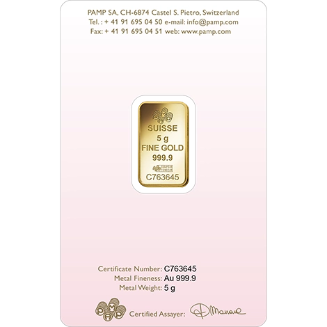 5 gramów Sztabka Złota Pamp Love Always