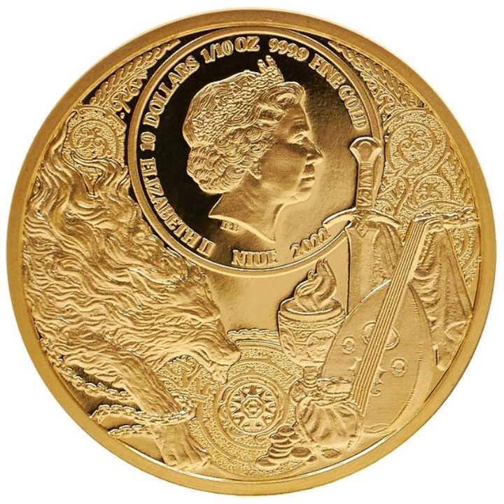 Niue: The Witcher Book Series - Sword of Destiny 1/10 uncji Złota 2022 Proof