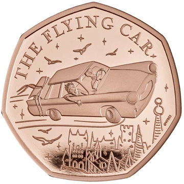 Harry Potter: The Flying Car 50p Złoto 2025 Proof