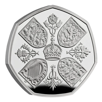 Her Majesty Queen Elizabeth II 50p Srebro 2022 Proof 
