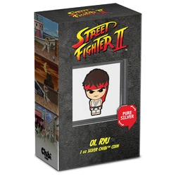 Niue: Street Fighter - Ryu Chibi Coin kolorowany 1 uncja Srebra 2021 Proof