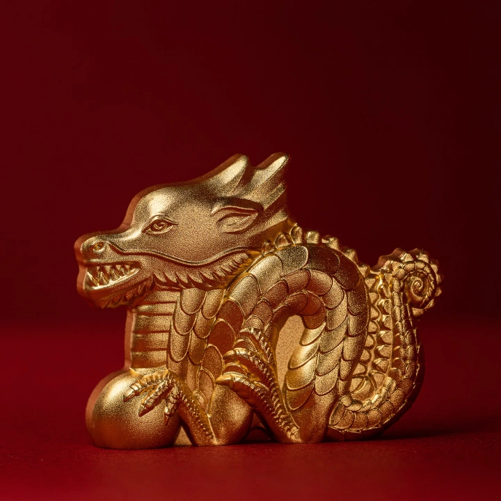 Mongolia: Great Dragon pozłacany 1 uncja Srebra 2024 Silk Ultra High Relief