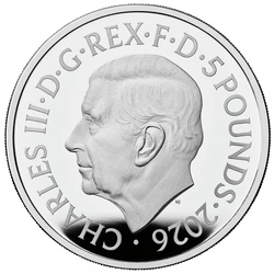 Portraits of Queen Elizabeth II - Mary Gillick Effigy £5 Srebro 2026 Proof Piedfort