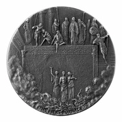 Niue: Biblical - Fiery Furnace 2 uncje Srebra 2020 Proof Antiqued Coin