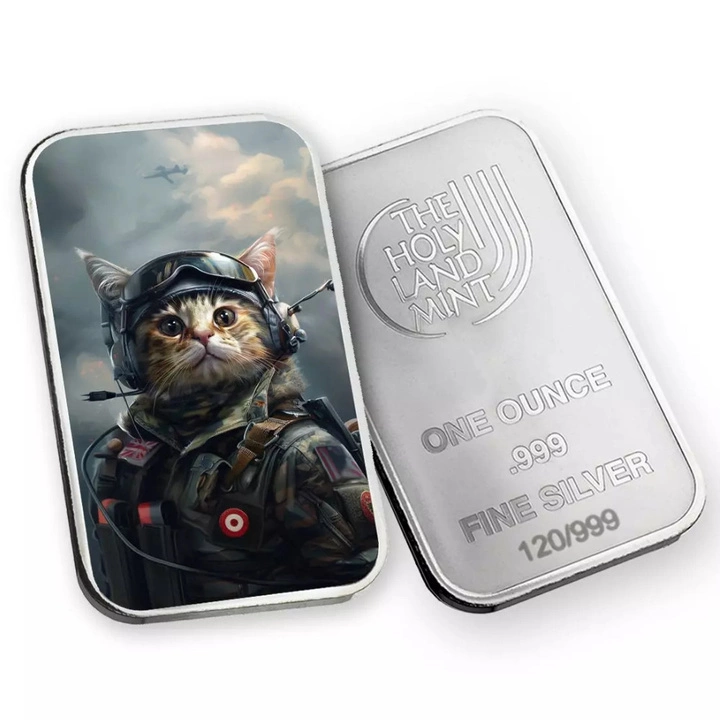 Sztabka The Holy Land Mint - Human Cats - Sarge kolorowana 1 uncja Srebra 2025