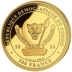 Congo: World‘s Wildlife - The Bear 5 uncji Złota 2022 Proof