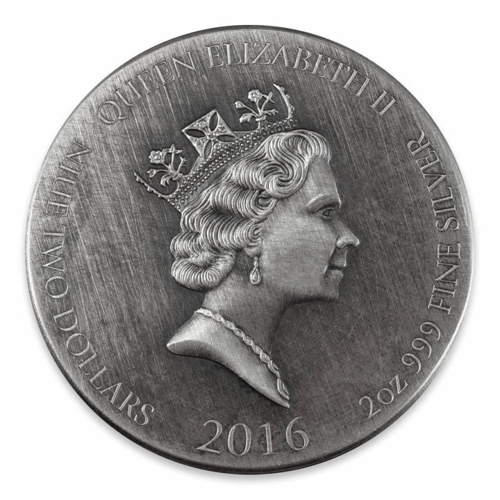 Niue: Vikings - Thor 2 uncje Srebra 2016 Proof Antiqued Coin