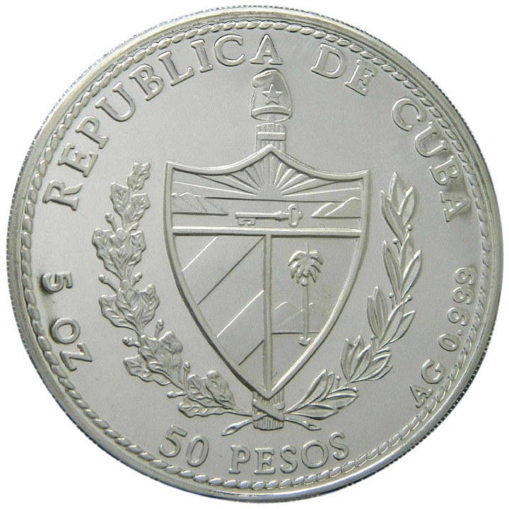 Kuba: Centenario Fernando 5 uncji Srebra 1990