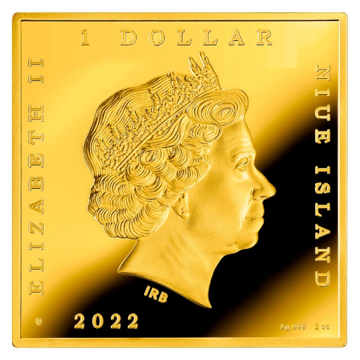 Niue: Caravaggio - Koncert kolorowany, pozłacany 1 uncja Srebra 2022 Proof