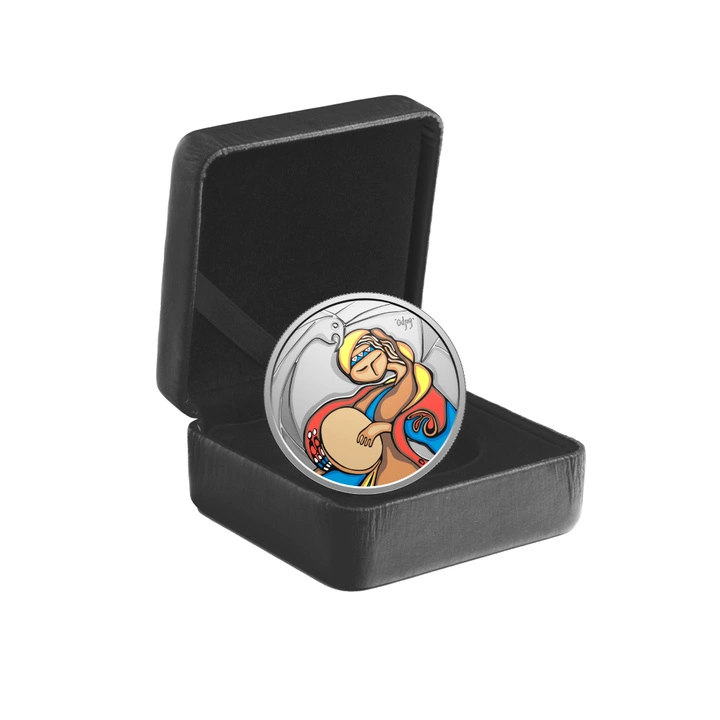 Canada: Folk Singer By Daphne Odjig kolorowany 1 uncja Srebra 2025 Proof