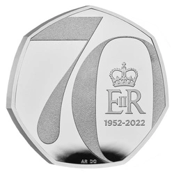 The Platinum Jubilee of Her Majesty The Queen Platyna 50p 2022 Proof