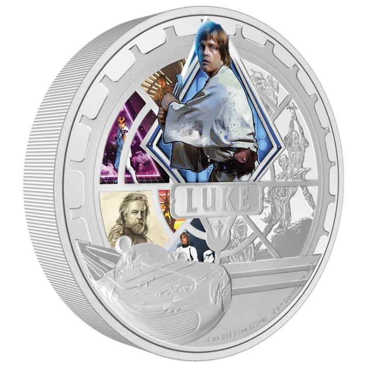 Niue: Star Wars - Luke Skywalker kolorowany 3 uncje Srebra 2023 Proof