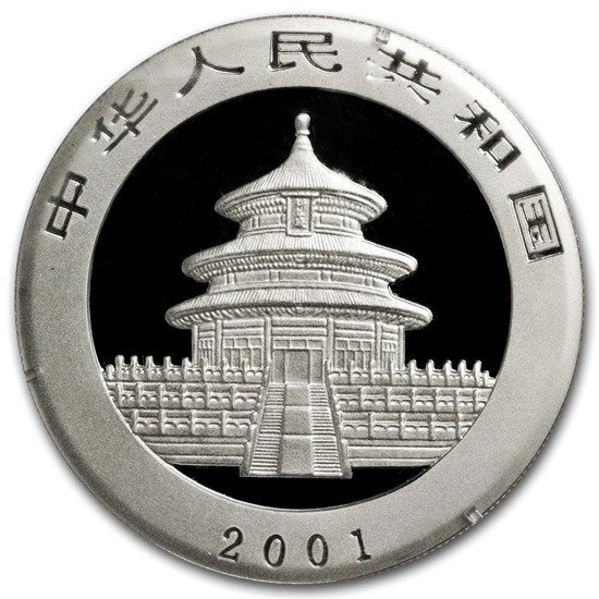 Chińska Panda 1 uncja Srebra 2001