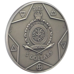 Niue: The Elements - Sun kolorowany $5 Srebro 2023 High Relief Antiqued Coin