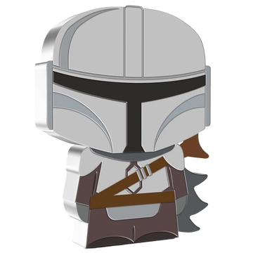 Niue: Star Wars - The Mandalorian Chibi Coin kolorowany 1 uncja Srebra 2021 Proof