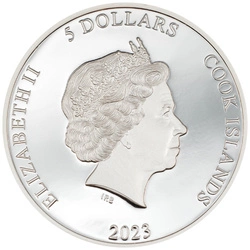 Cook Islands: Eclectic Nature - Chameleon kolorowany 1 uncja Srebra 2023 Proof Ultra High Relief