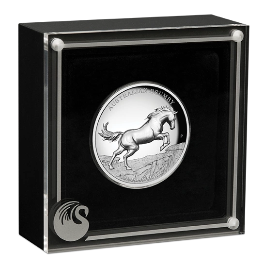 Australijski dziki koń - Brumby 2 uncje Srebra 2021 High Relief Proof