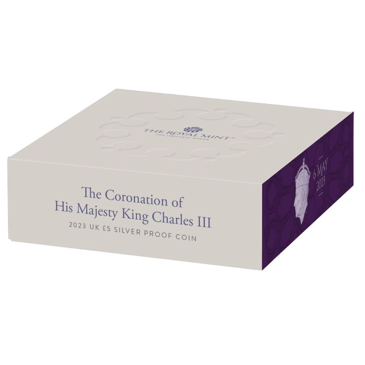 The Coronation of His Majesty King Charles III £5 Srebro 2023 Proof