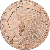Indianin 1911 1 uncja Miedzi