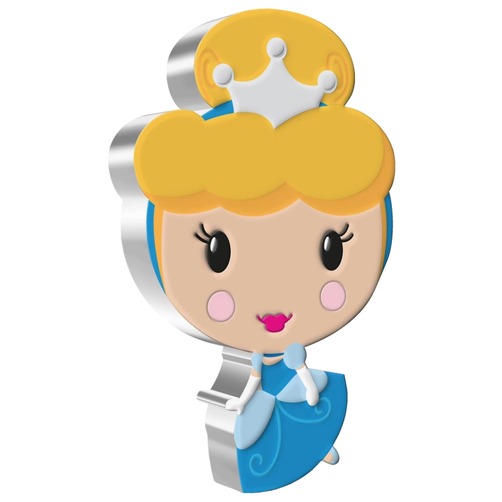Niue: Disney - Cinderella Chibi Coin kolorowany 1 uncja Srebra 2021 Proof