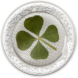 Palau: Four-leaf Clovers - Ounce of Luck kolorowany 1 uncja Srebra 2024 Proof 