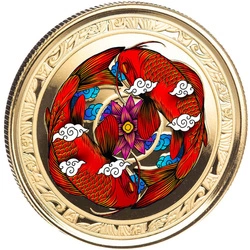 Fiji: Koi Fish kolorowany 1 uncja Złota 2023 Proof