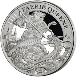 St Helena: Faerie Queene - Redcrosse & The Dragon 5 uncji Srebra 2024 Proof