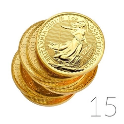 Britannia 1 uncja Złota 2021 PAKIET 15 SZTUK