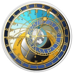 Malta: Prague - City Clocks kolorowany 1 uncja Srebra 2025 Proof