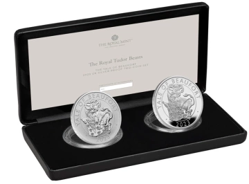 Zestaw 2 monet The Royal Tudor Beasts: The Yale of Beaufort 2 x 1 uncja 2023 Proof