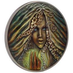 Niue: The Elements - Sun kolorowany $5 Srebro 2023 High Relief Antiqued Coin