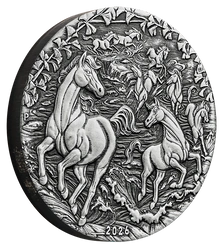 Perth Mint: Lunar III - Rok Konia 2 uncje Srebra 2026 Antiqued Coin