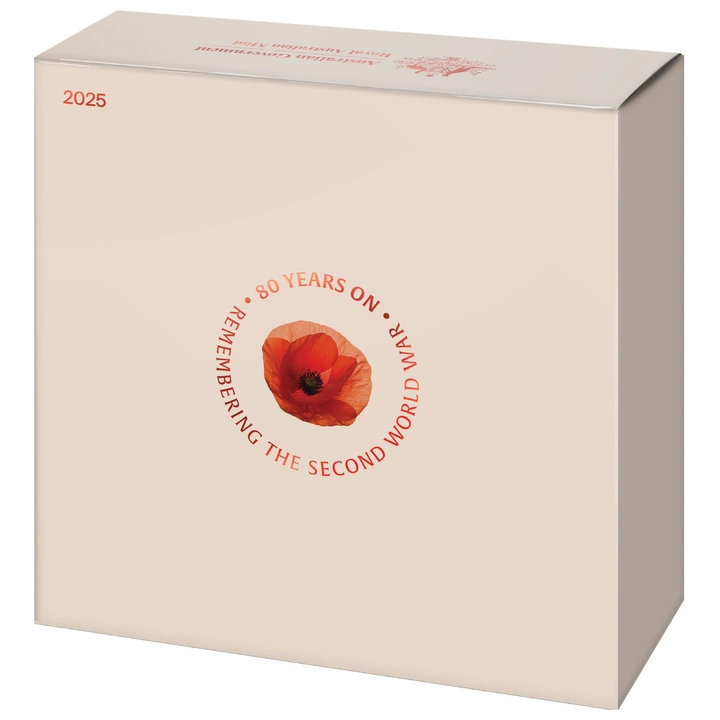 80 Years On: Remembering the Second World War kolorowany $2 Srebro 2025 Proof "C" Mintmark