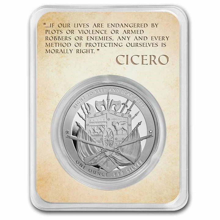 Founders of Liberty: Cicero - Keep & Bear Arms 1 uncja Srebra Slab