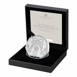 The Coronation of His Majesty King Charles III 50p Srebro 2023 Proof Piedfort