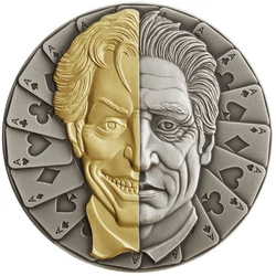 Niue: Mask pozłacana $5 Srebro 2021 High Relief Antiqued Coin