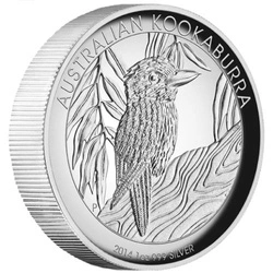 Kookaburra 1 uncja Srebra 2014 PROOF High Relief
