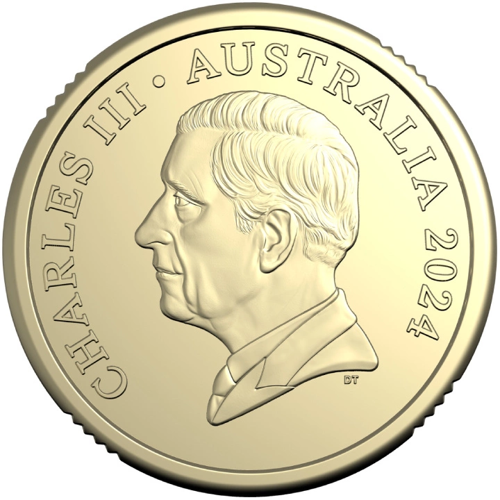 RAM: $1 Circulated Coin - King Charles III Effigy Brąz Aluminiowy 2024 (Non-premium roll)