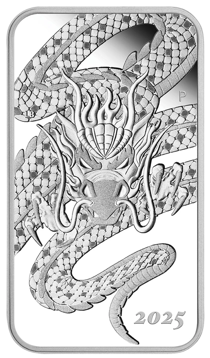 Sztabko-Moneta Dragon 1 uncja Srebra 2025 Proof