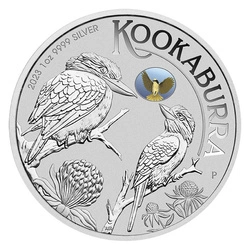 Kookaburra with Helmeted Honeyeater 1 uncja Srebra 2023 Privy Mark (Melbourne Money Expo Anda Special)