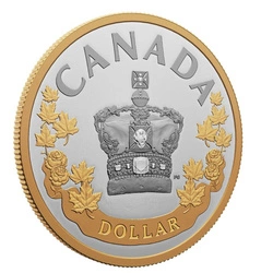Canada: The Imperial State Crown pozłacany $1 Srebro 2022 Proof 